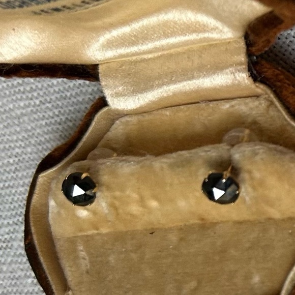 14k 1ct Natural Black Diamond Studs - Picture 8 of 8